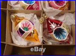 Christopher Radko 6 Fantasia Grandmas Own Vintage Glass Christmas Ornaments #2