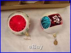 Christopher Radko 6 Fantasia Grandmas Own Vintage Glass Christmas Ornaments #3