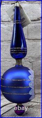 Christopher Radko 86-016-1 Blue Jewel Reflector Spire Finial Glass 10 AS IS