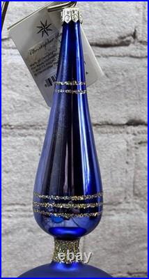 Christopher Radko 86-016-1 Blue Jewel Reflector Spire Finial Glass 10 AS IS Christopher Radko 86-016-1 Blue Jewel Reflector Spire Finial Glass 10 AS IS