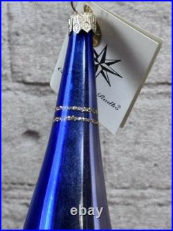 Christopher Radko 86-016-1 Blue Jewel Reflector Spire Finial Glass 10 AS IS Christopher Radko 86-016-1 Blue Jewel Reflector Spire Finial Glass 10 AS IS