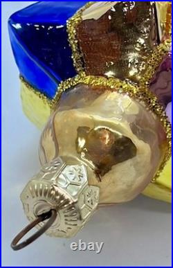 Christopher Radko 8 ICE DECO Ornament PAIR Rare Blue & Gold 98-393-0