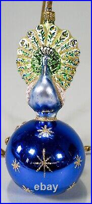 Christopher Radko 90-076-2 Celestial Peacock 1992 Mold Blown Glass Ornament