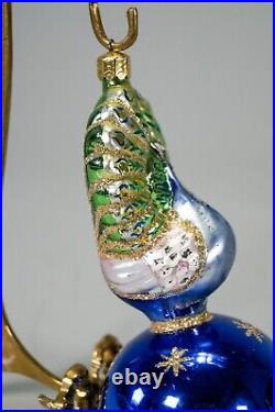Christopher Radko 90-076-2 Celestial Peacock 1992 Mold Blown Glass Ornament