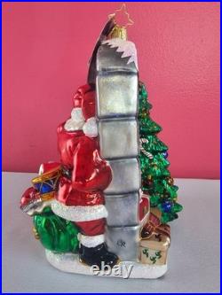 Christopher Radko A Glimpse of Christmas Ornament 1016985 Santa Looking In READ Christopher Radko A Glimpse of Christmas Ornament 1016985 Santa Looking In READ