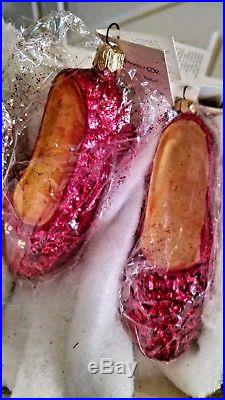 Christopher Radko A PAIR OF RUBY RED SLIPPERS Ornament! Wizard of Oz 1997 WOW