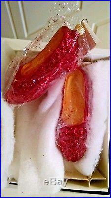 Christopher Radko A PAIR OF RUBY RED SLIPPERS Ornament! Wizard of Oz 1997 WOW