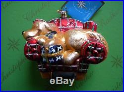 Christopher Radko Armchair Dog Glass Ornament