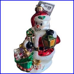 Christopher Radko Artist Signed LE 604/1000 Snowman Christmas Ornament Retired