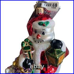 Christopher Radko Artist Signed LE 604/1000 Snowman Christmas Ornament Retired