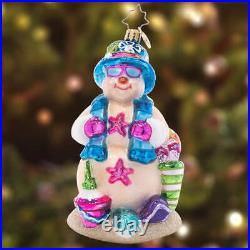 Christopher Radko BEACH DAY SNOW FRIEND Ornament 1021554 Snowman Sandman