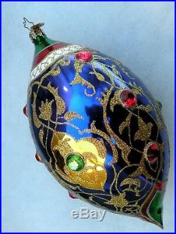 Christopher Radko Ball Drop Radko Christmas Ornament Jeweled Metal Tag Radko Box