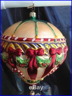 Christopher Radko Balloon Christmas Glass Ornament -santa -presents -17