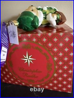 Christopher Radko Bear Hand Painted Glass Green Coat Ornament 3013771 Christmas