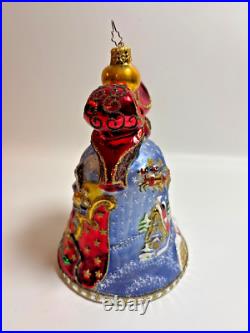 Christopher Radko Bells Of Cedar Hill On His Way Glass Ornament