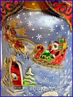 Christopher Radko Bells Of Cedar Hill On His Way Glass Ornament