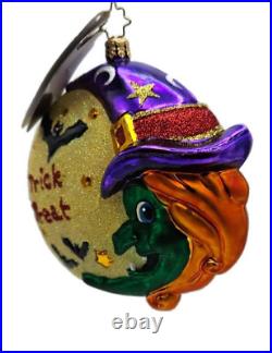 Christopher Radko Bewitched Halloween Medallion Witch Bat Ornament 1015966