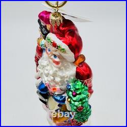 Christopher Radko Big And Bountiful Santa Claus Glass Christmas Ornament 7 NEW
