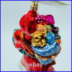 Christopher Radko Big And Bountiful Santa Claus Glass Christmas Ornament 7 NEW