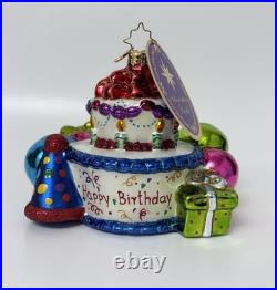 Christopher Radko Birthday Wishes Cake Ornament Exclusively Ours 3013152