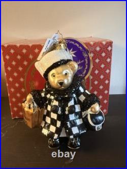 Christopher Radko Bloomingdale's shopper Bear Hand Painted Checkered Coat (2022)