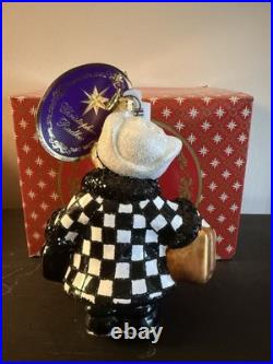 Christopher Radko Bloomingdale's shopper Bear Hand Painted Checkered Coat (2022)
