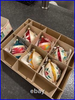 Christopher Radko Blossom Valley Lot of 6 Fantasia Tear Drop Christmas Ornaments