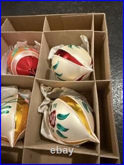 Christopher Radko Blossom Valley Lot of 6 Fantasia Tear Drop Christmas Ornaments