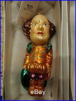 Christopher Radko Blown Glass Larry Moe & Curly Of The Three Stooges Ornaments