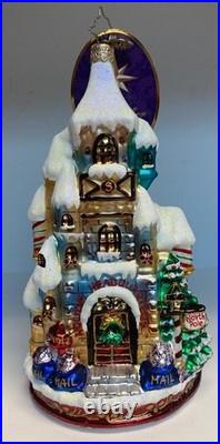 Christopher Radko Blown Glass Ornament Holiday Headquarters 1016897 7 1/2 Tall