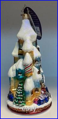 Christopher Radko Blown Glass Ornament Holiday Headquarters 1016897 7 1/2 Tall