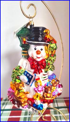 Christopher Radko Blown Glass Snowman Holly