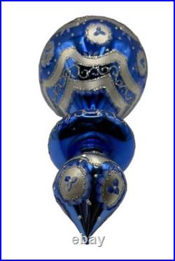 Christopher Radko Blue Blossoms Glass Drop Ornament 00-1382-0 Rare