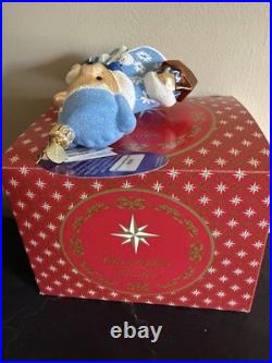 Christopher Radko Blue Coat Bear Hand Painted Glass Christmas Ornament