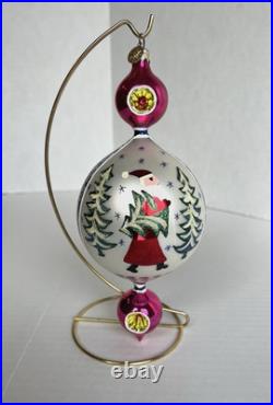 Christopher Radko Blue Lucy 15th Anniversary Ornament Double Reflectors Drop