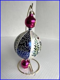 Christopher Radko Blue Lucy 15th Anniversary Ornament Double Reflectors Drop Christopher Radko Blue Lucy 15th Anniversary Ornament Double Reflectors Drop
