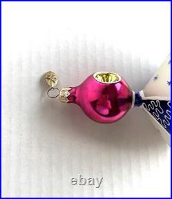 Christopher Radko Blue Lucy 15th Anniversary Ornament Double Reflectors Drop