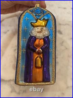 Christopher Radko Blue Three Wise Men Kings Bible Ornament Rare Christmas Glass