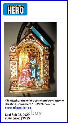 Christopher Radko Born in Bethlehem 5.25 Ornament, 1012470, Mint, Box