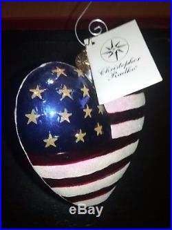 Christopher Radko Brave Heart Christmas Ornament Commemorating 9/11 Heart