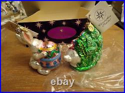 Christopher Radko Bunny Easter Glass Ornaments Ornaments Withbox