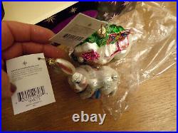 Christopher Radko Bunny Easter Glass Ornaments Ornaments Withbox