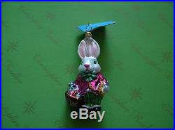 Christopher Radko Bunny Time Glass Ornament