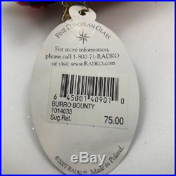 Christopher Radko Burro Bounty Ornament Christmas Holiday Hand Blown 10-14033