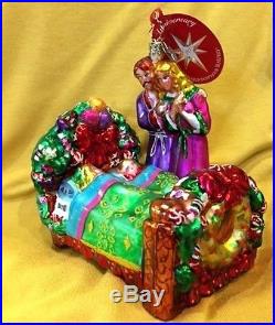 Christopher Radko CHILDREN in BED & PARENTS Christmas Ornament 20th Anniv Rare