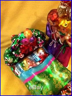 Christopher Radko CHILDREN in BED & PARENTS Christmas Ornament 20th Anniv Rare