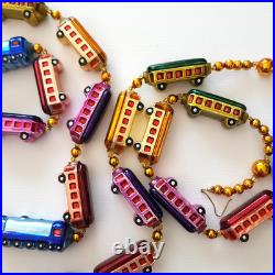 Christopher Radko CHRISTMAS EXPRESS Train Glass Garland 72 inch 93-394-0