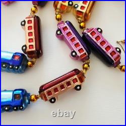 Christopher Radko CHRISTMAS EXPRESS Train Glass Garland 72 inch 93-394-0