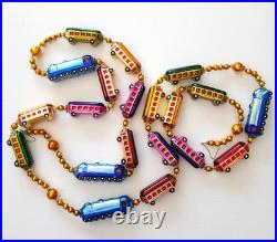 Christopher Radko CHRISTMAS EXPRESS Train Glass Garland 72 inch 93-394-0