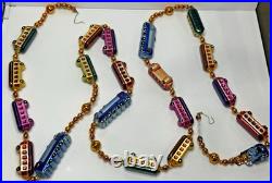 Christopher Radko CHRISTMAS EXPRESS Train Glass Garland 72 inch 93-394-0 READ